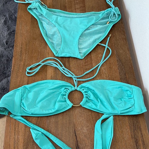 Vitamin A bikini. Gently used. Adjustable Bandeau top. Sea foam green. - Picture 2 of 3